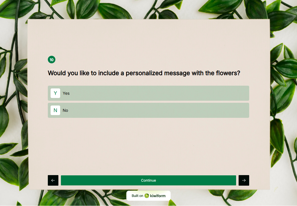 Plantilla de formulario de pedido de floristería preview