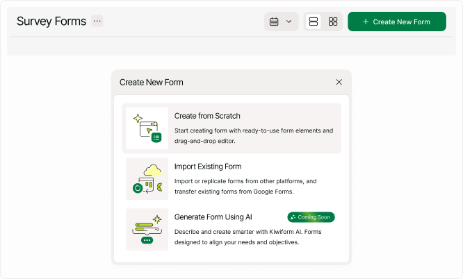create new form modal