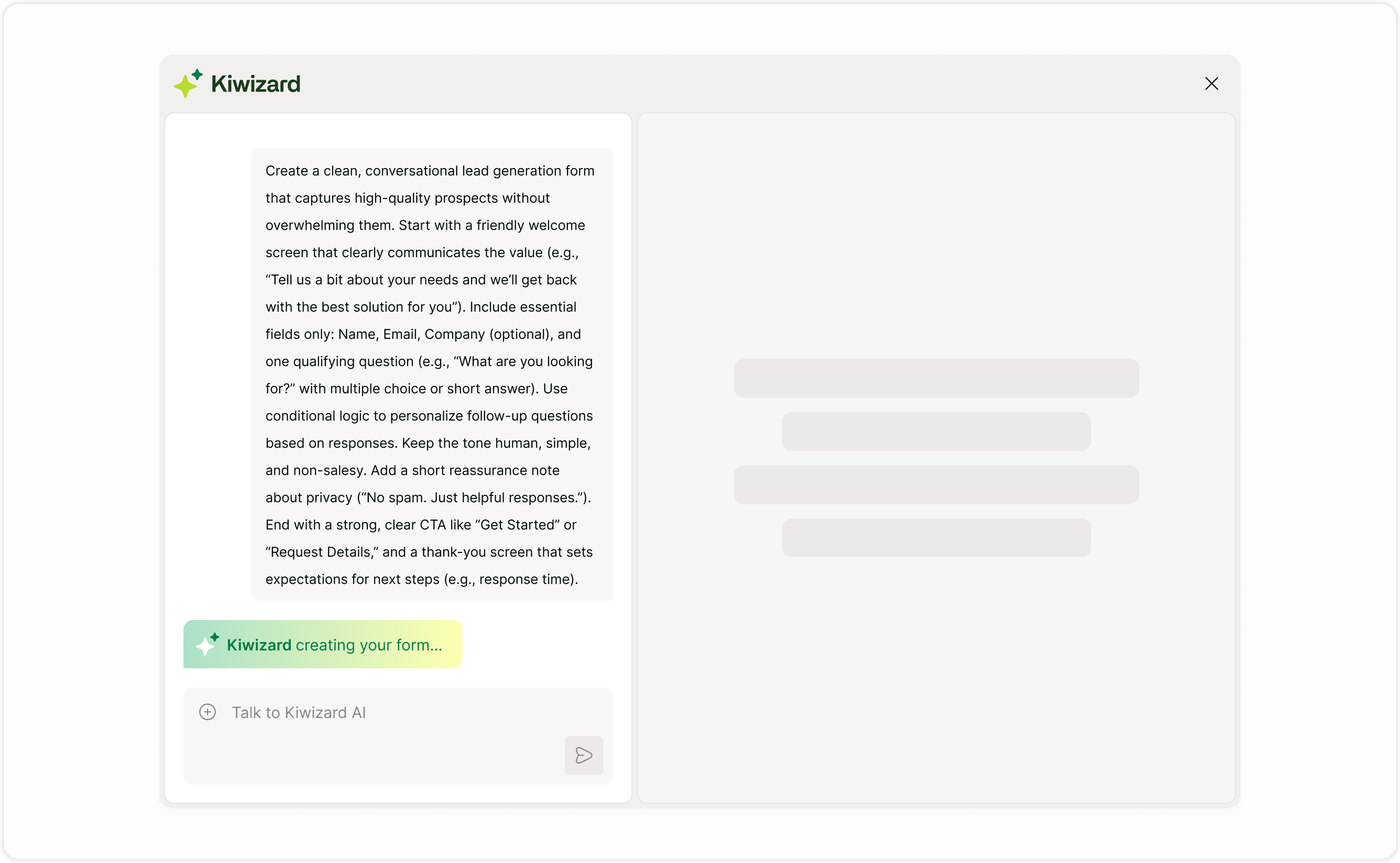 Generate your form