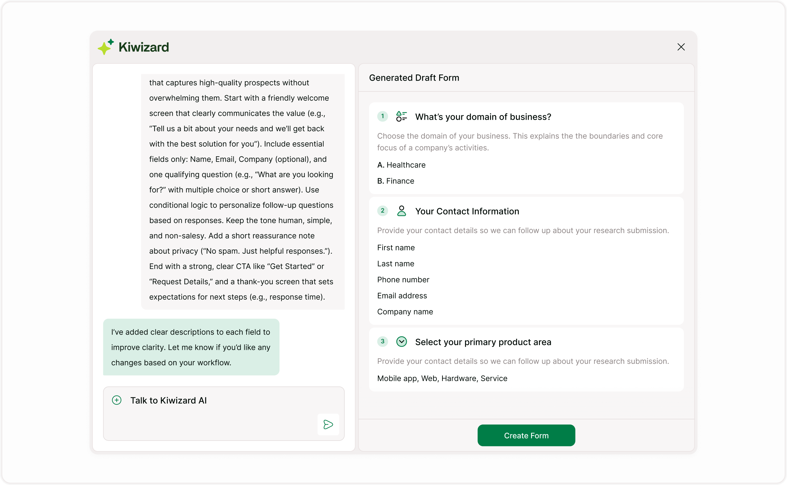 Review the generated draft