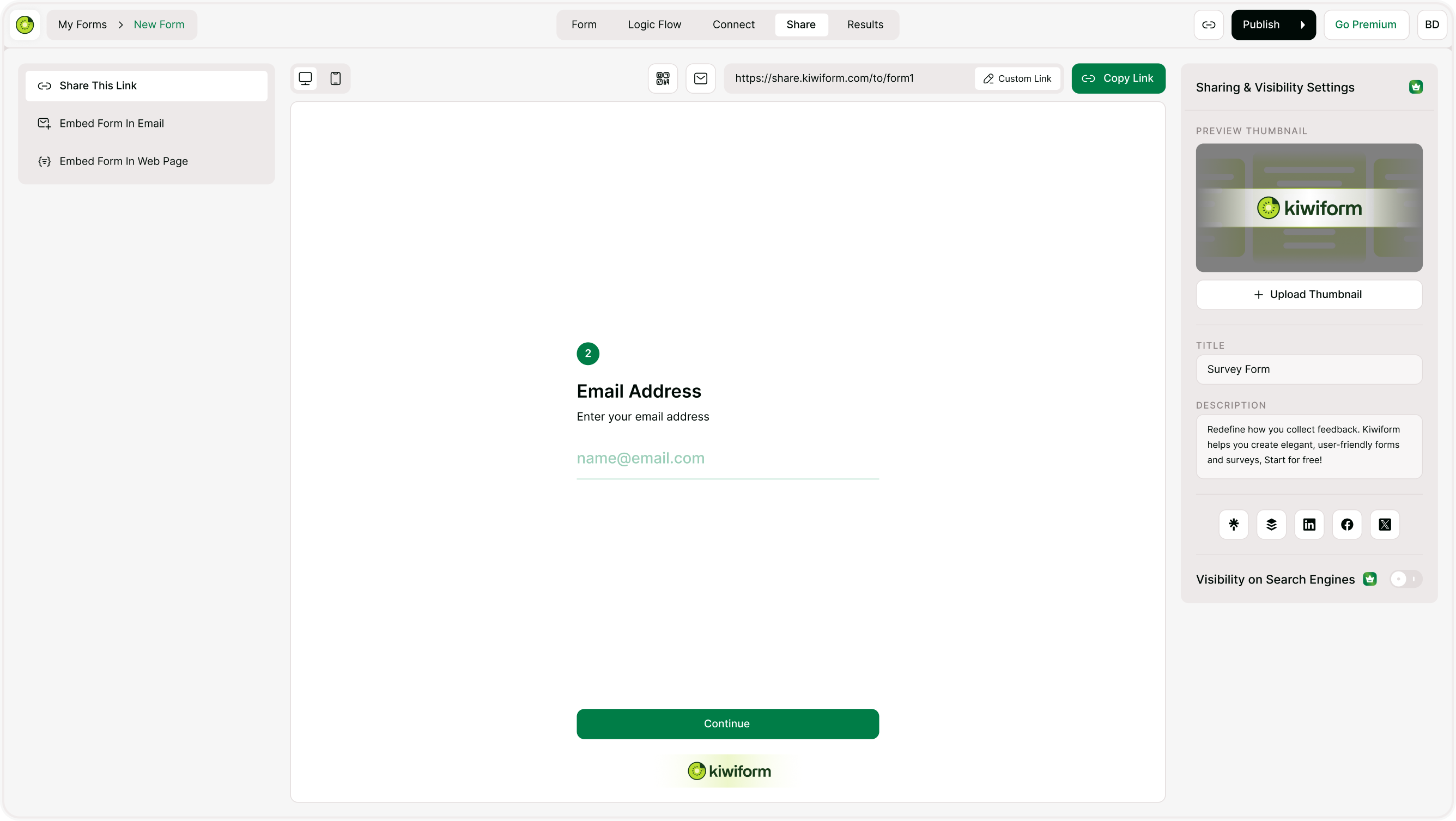 Preview and publish your form