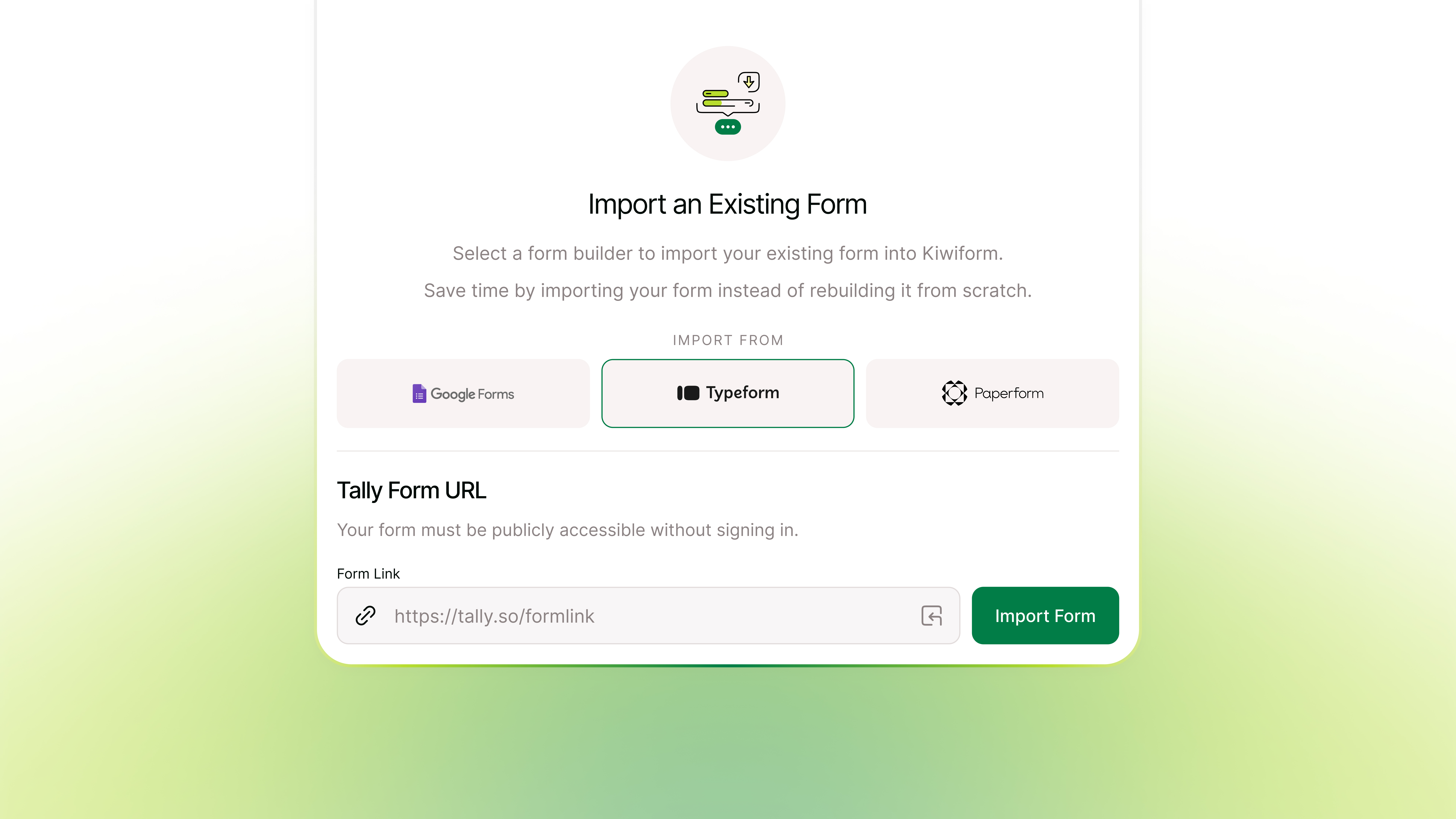 Introducing Form Import from Google Forms, Typeform, and Paperform
