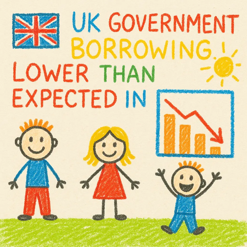 UK government borrowing lower than expected in June