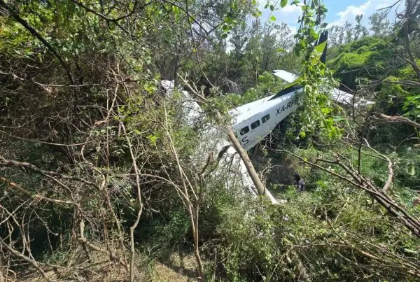 Se reporta caída de aeronave en Pesquería, Nuevo León.
