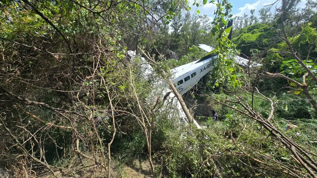 Se reporta caída de aeronave en Pesquería, Nuevo León.