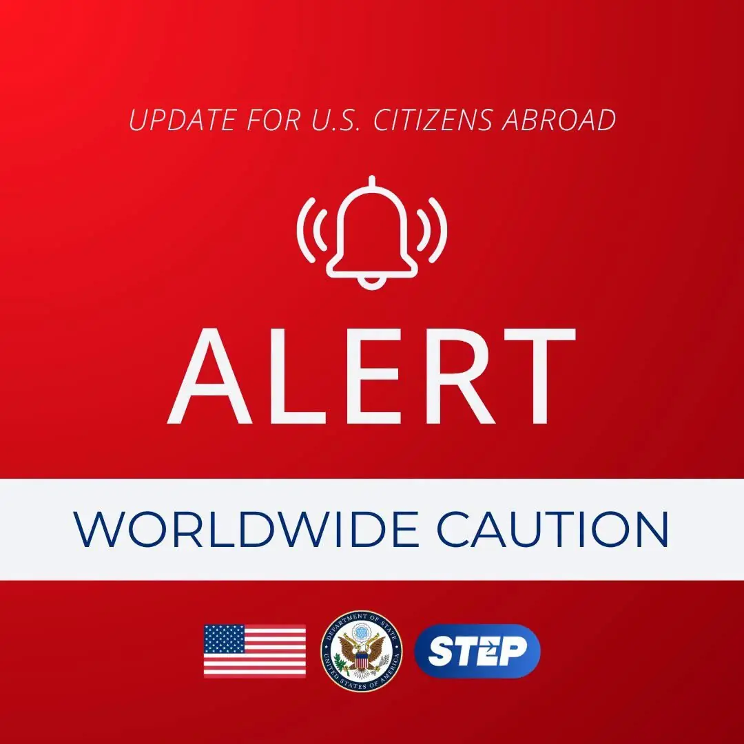 Estados Unidos emite alerta mundial de viaje a Medio Oriente.