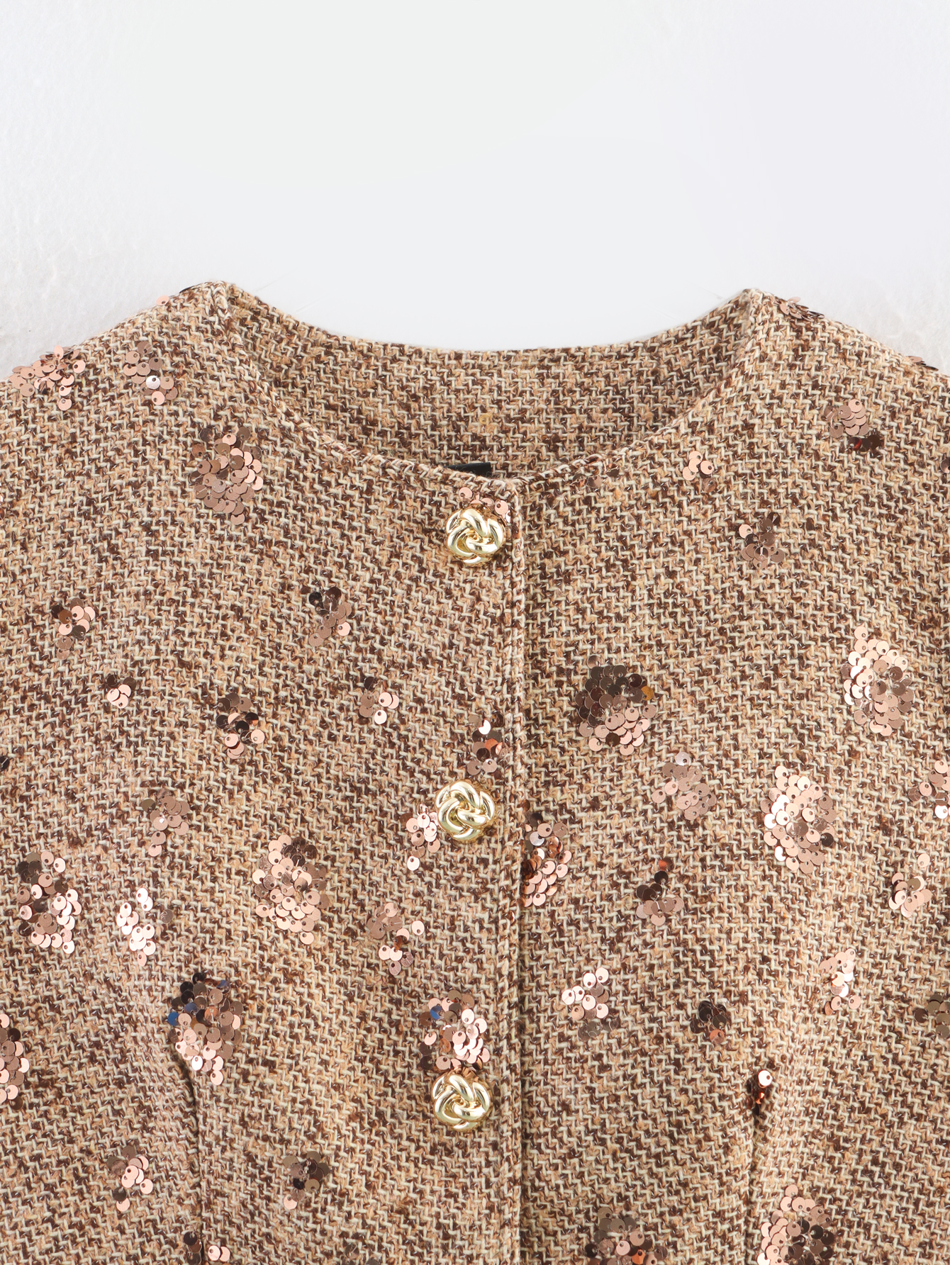 Sequin Embroidery Tweed Classic Vest Mid Length Skirt Two Piece Sets - Image 6