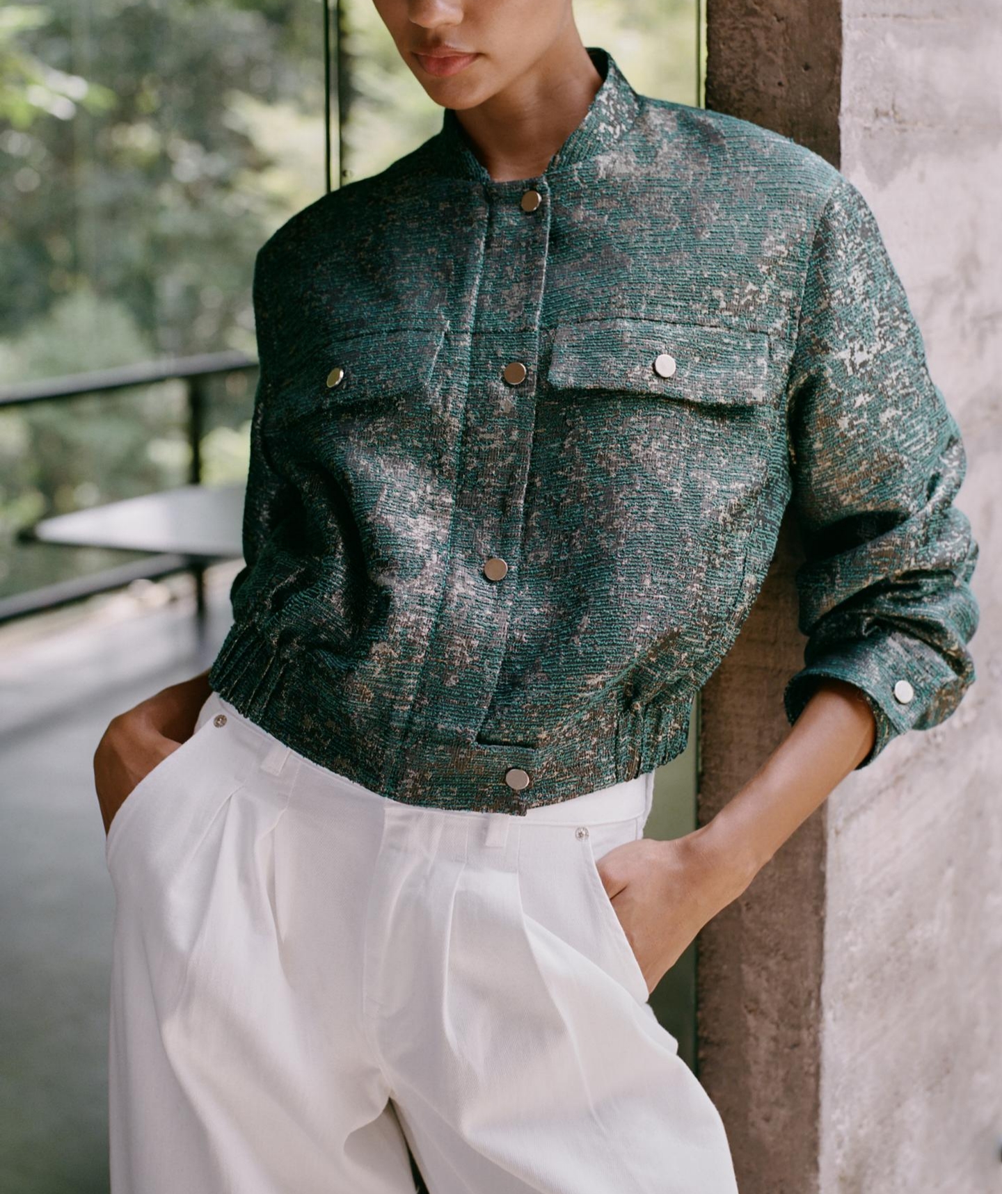 Retro Pattern Jacquard Short Jacket