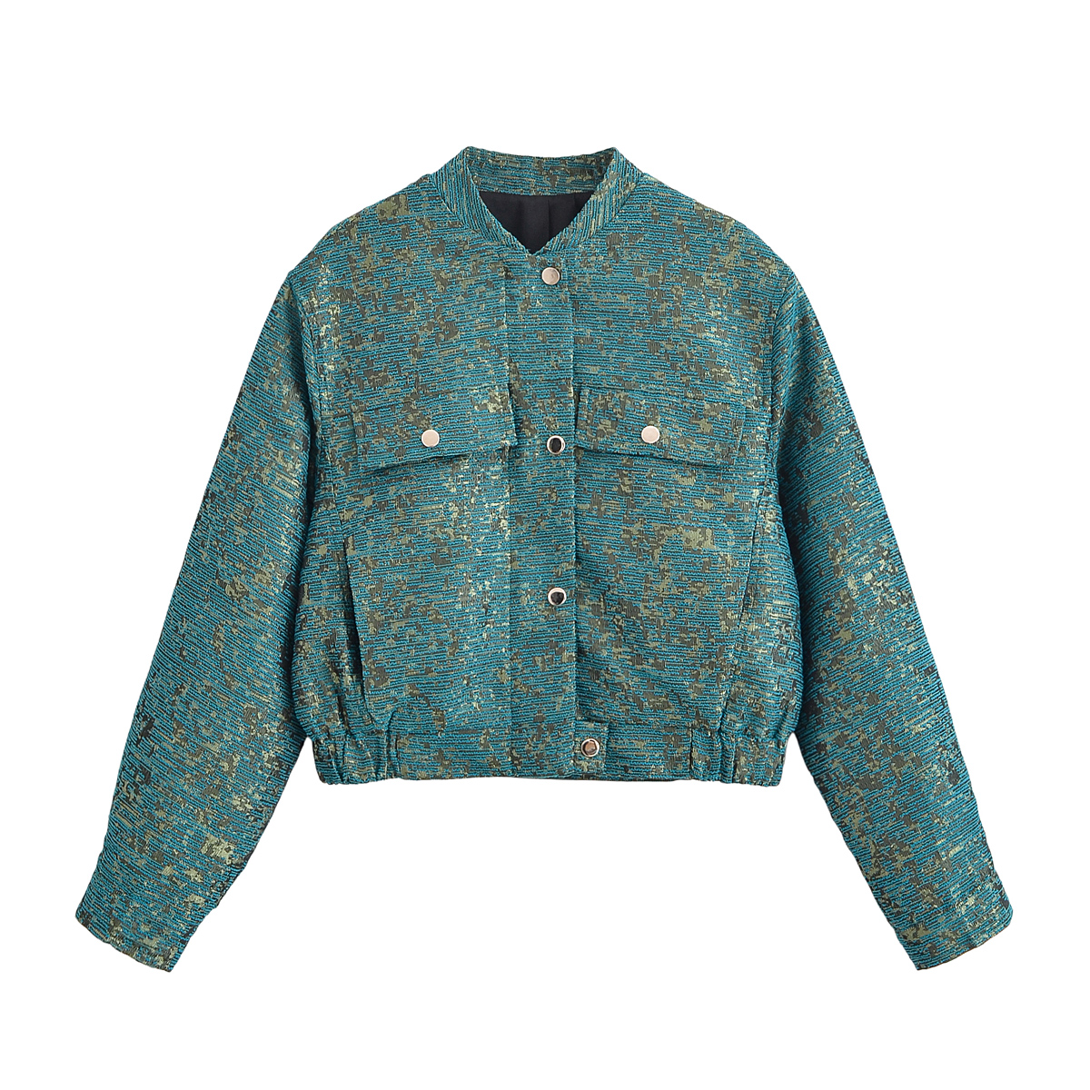 Retro Pattern Jacquard Short Jacket - Image 2