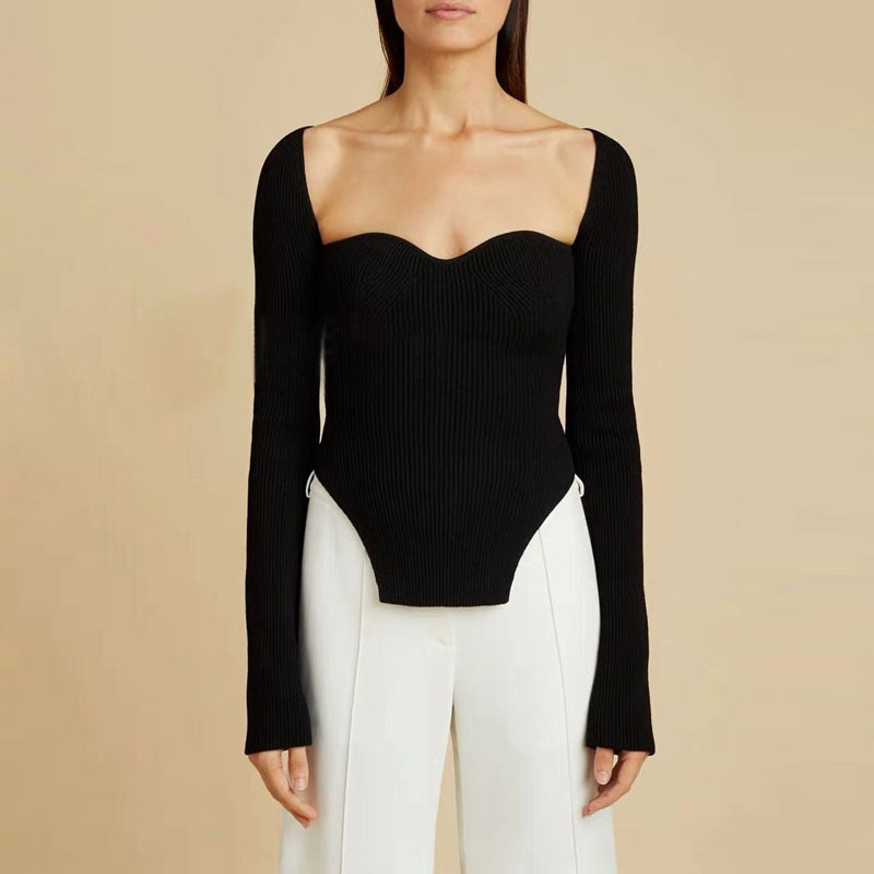 Arc Hem Side Slit Inner Sweater Sweater - Image 2