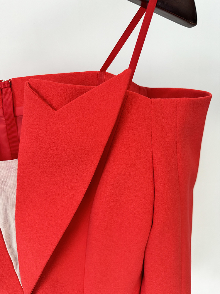 Zipper Personality Sexy Solid off Shoulder Blazer - Image 4