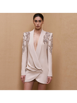 Graceful Fashionable Heavy Industry Beads Diamond Collar Dress