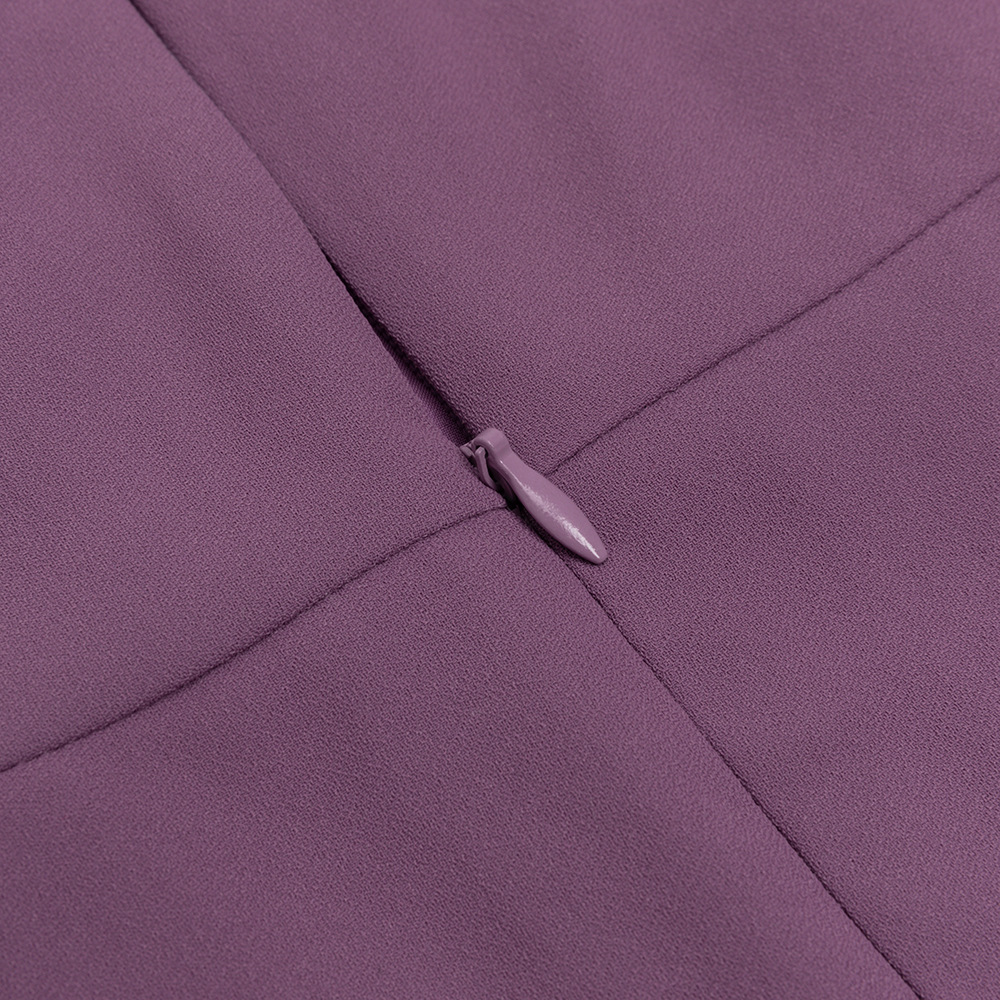 Diamond Embedded Slimming Sling Backless Pleated Long Slit Dress - Image 3