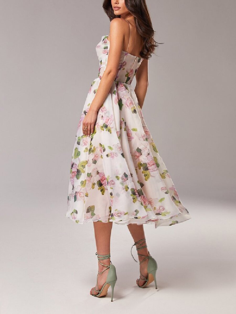 Tube Top Sleeveless Printed Large Swing Dress - Image 5