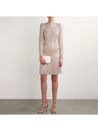 Early Autumn Star Heavy Industry Embroidered Beads Diamond-Embedded Stretch Dress