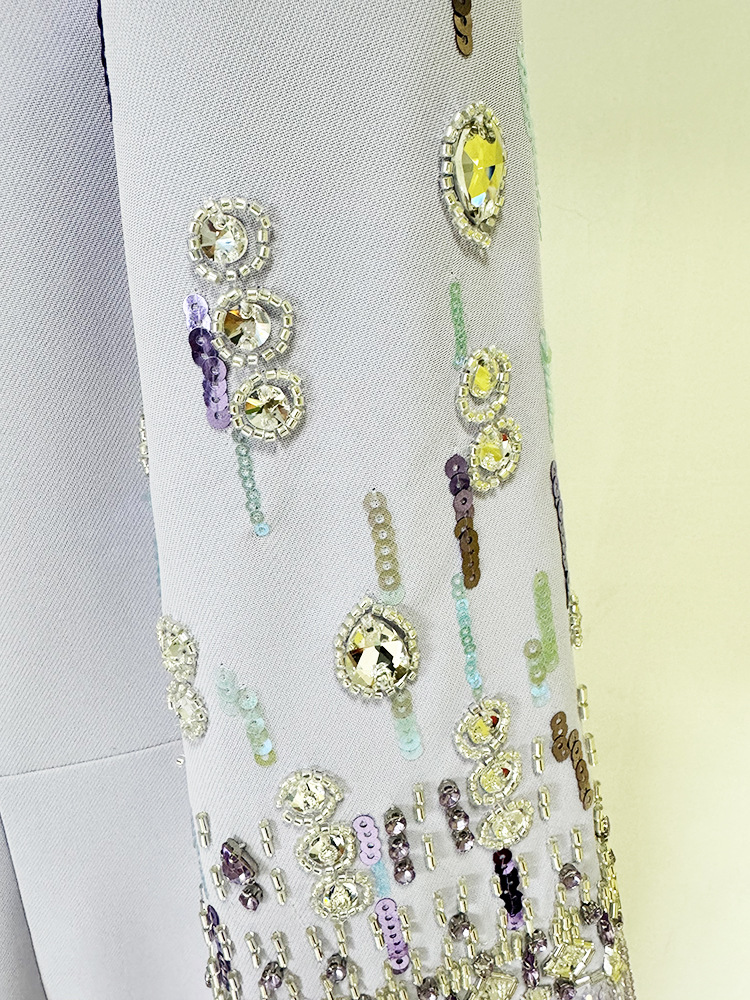 Star Heavy Industry Beads Diamond Embedded Mid Length Dress - Image 7