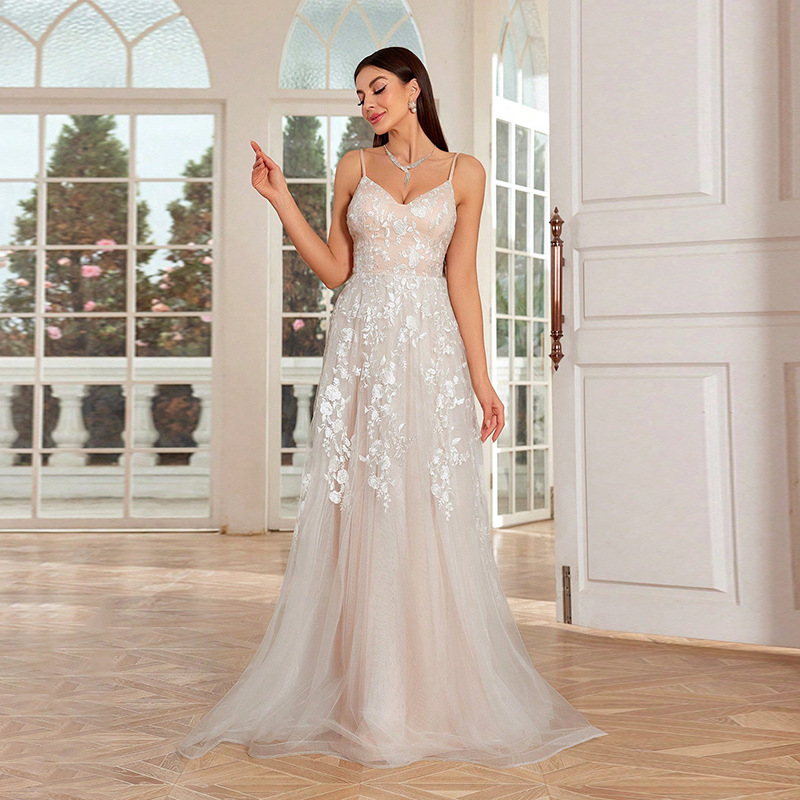 Lace Evening Dress Suspender Bridal Mori Fairy Temperamental Wedding Veil Formal Dress - Image 4