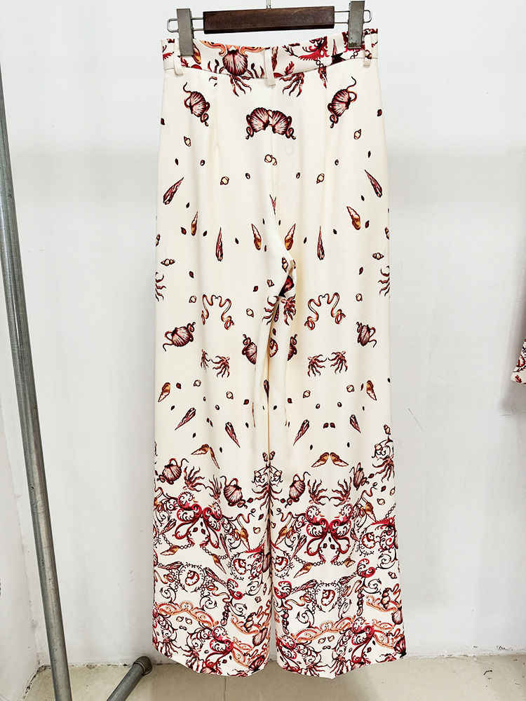 Early Spring Underwater World Printed Camisole Short Coat Trousers Three-Piece Sets - Image 8