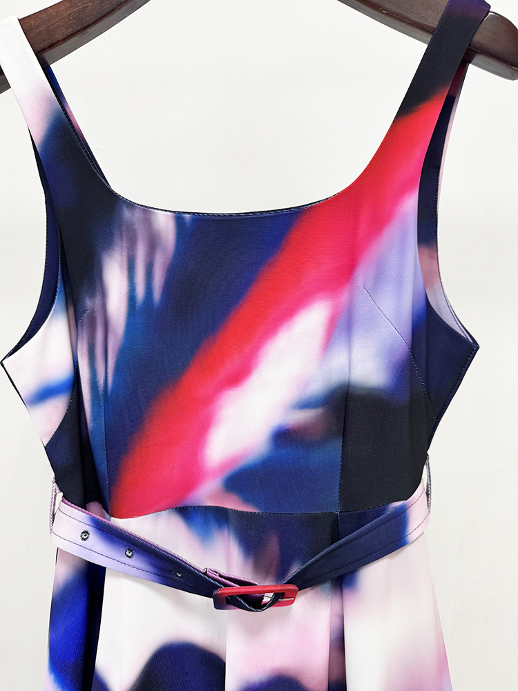 Sleeveless Vest Colorful Printed Maxi Dress - Image 5