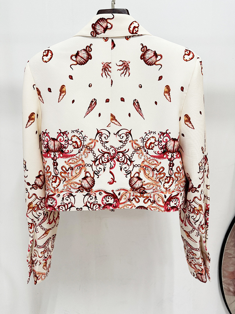 Early Spring Underwater World Printed Camisole Short Coat Trousers Three-Piece Sets - Image 4