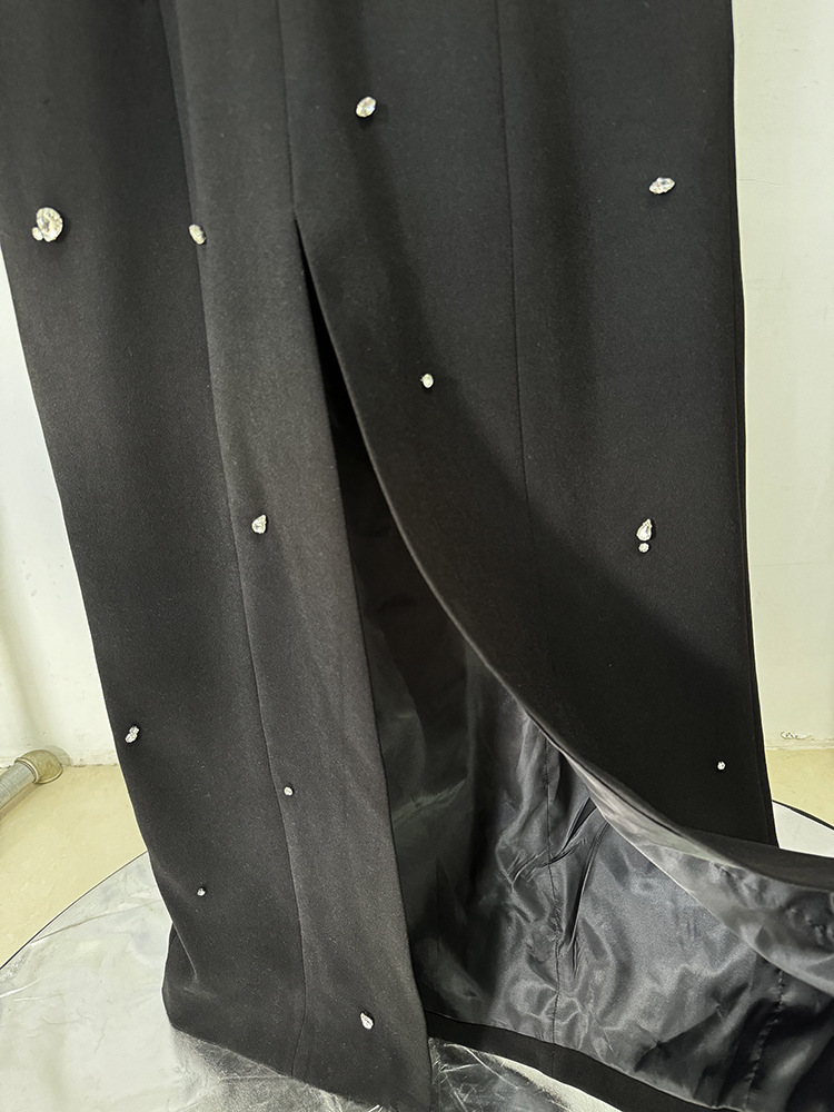 Elegant Heavy Industry Beads Diamond Long Sleeve Formal Dress - Image 9