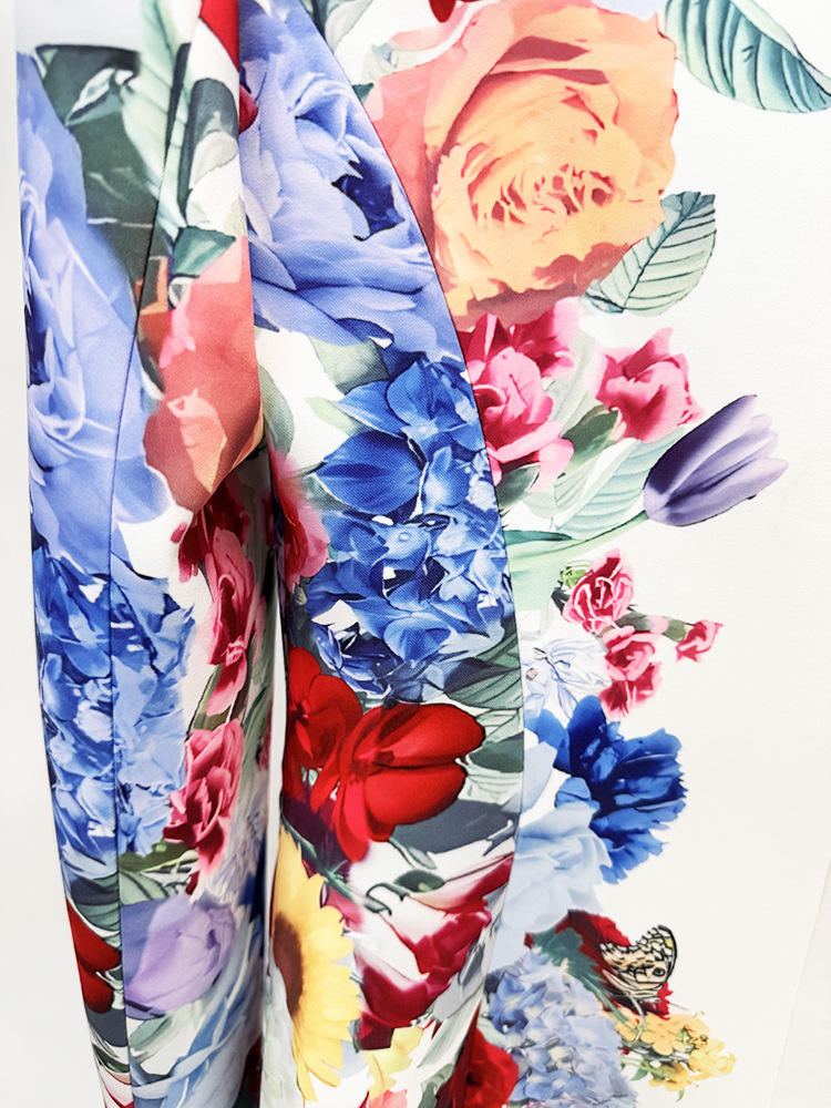 Women Printing Floral Blazer Two Piece Set - Image 5
