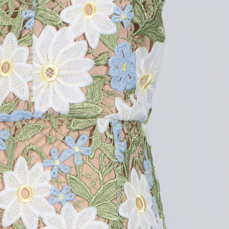 Suspender Spring Water Soluble Floral Hollow Out Cutout out Stitching High Sense Suspender Dress - Image 3
