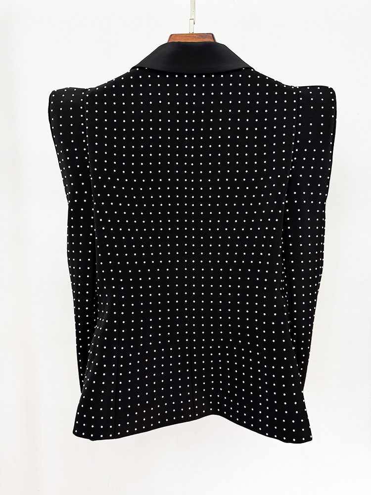 Early Spring Personalized Shrug Point Slim Blazer Heavy Industry Pearl Beaded Skirt Sets - Image 3