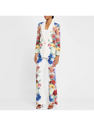 Women Printing Floral Blazer Two Piece Set