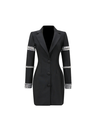 Elegant Fashionable Rhinestone V Neck Slim Fit Sheath Dress