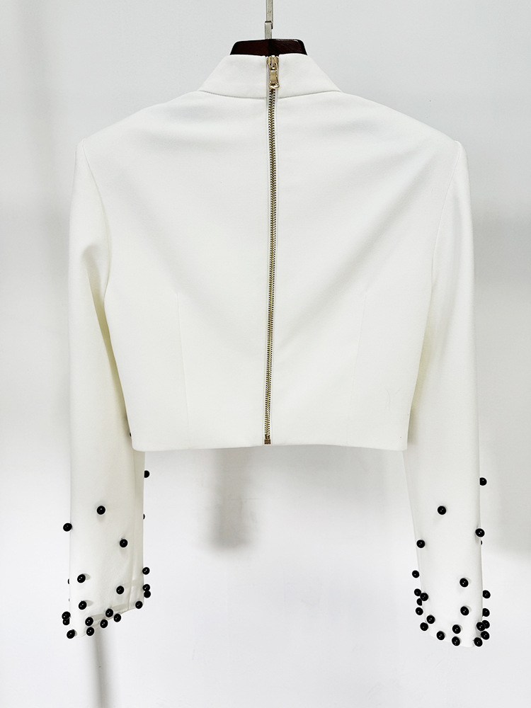 Heavy Industry Pearl Beaded Short Top Skirt Set Two Piece Set - Image 3