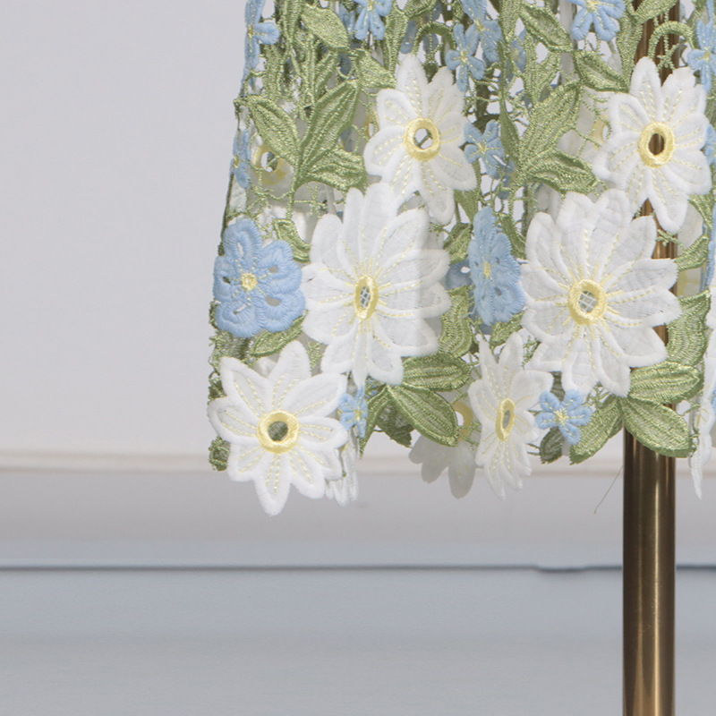 Suspender Spring Water Soluble Floral Hollow Out Cutout out Stitching High Sense Suspender Dress - Image 4