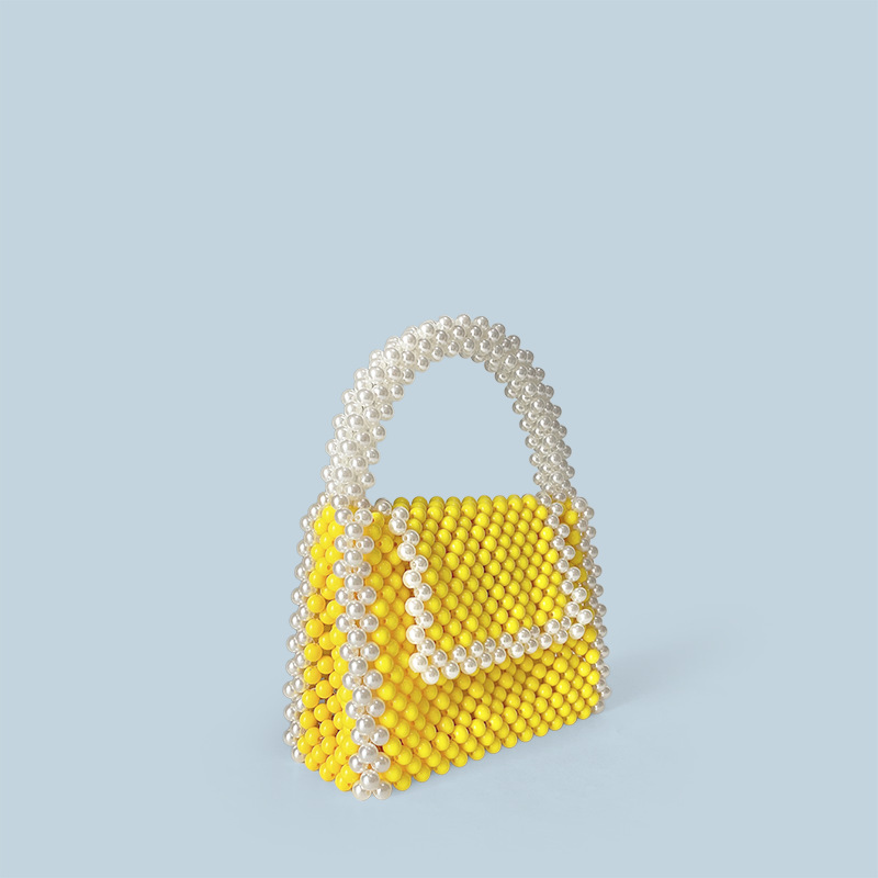 Advanced Texture Box Yellow Small Square Bag All Match Hand Made Retro Handbag - Image 2