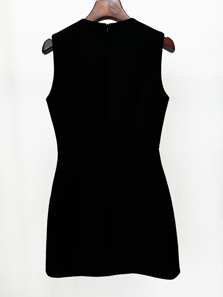 Women Spring Summer Star Heavy Industry Beads Diamond Butterfly Slim Vest Dress - Image 4