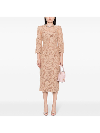 Spring Summer Star Bead Diamond Long Sleeve Slim Water Soluble Lace Dress