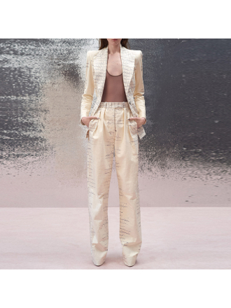 Crocodile Leather Print Blazer Trousers Two Piece Sets