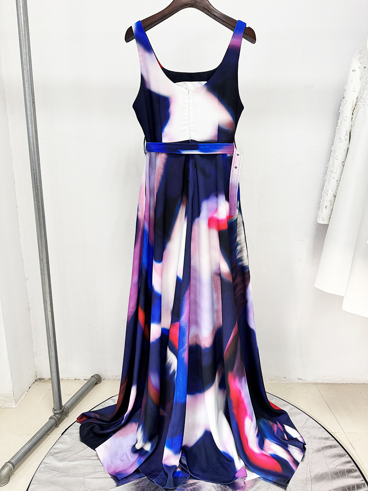 Sleeveless Vest Colorful Printed Maxi Dress - Image 4