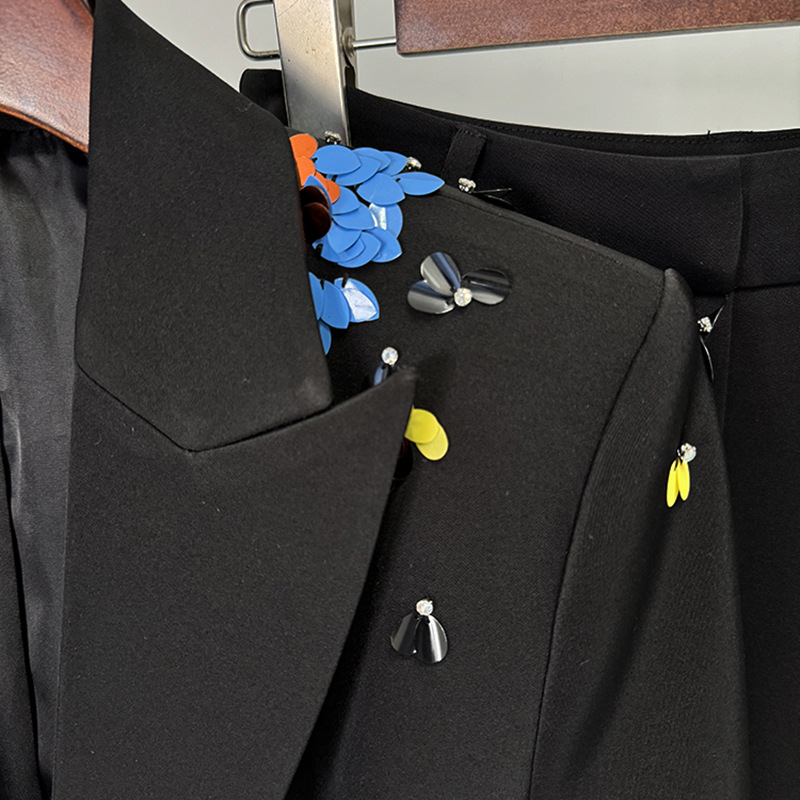 Star Color Sequ One Button Work Pant Suit Two Pieces Set - Image 4