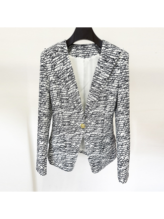 Spring Series English Letter Graphic Printing One Button Slim Blazer Jacket