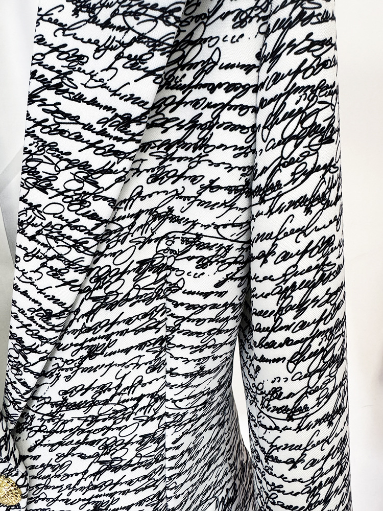 Spring Series English Letter Graphic Printing One Button Slim Blazer Jacket - Image 7