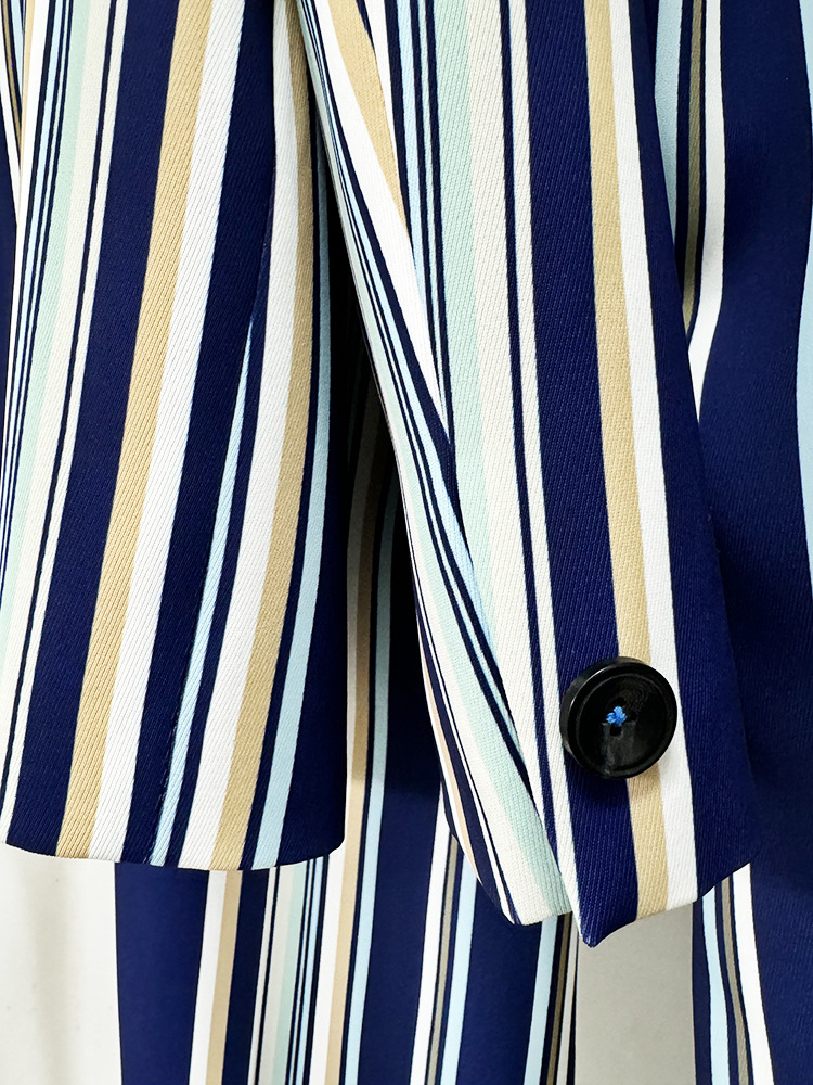 Women Striped Blazer Flared Pants Two Piece Sets - Image 11