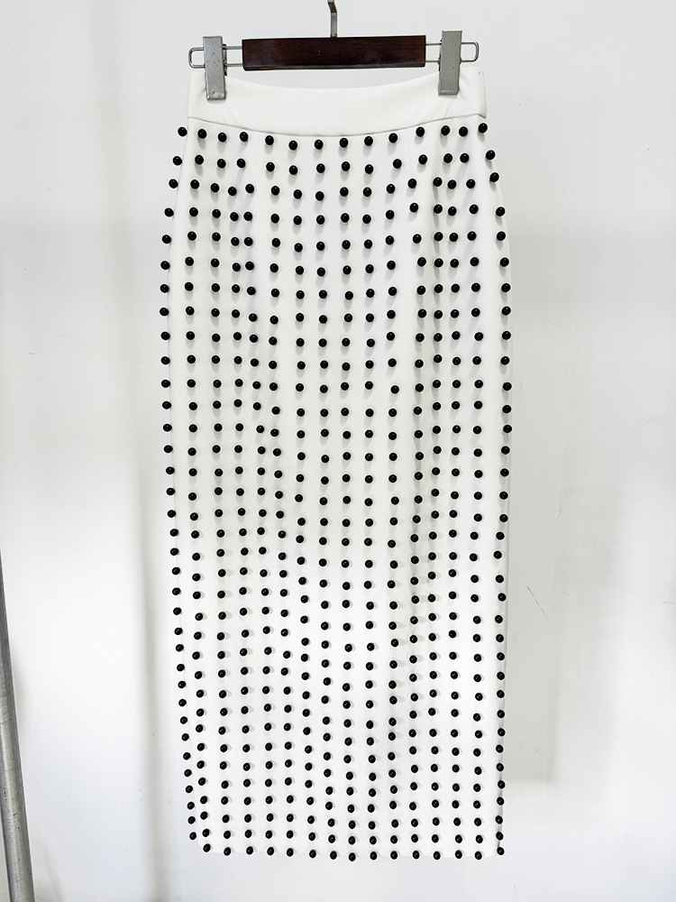 Heavy Industry Pearl Beaded Short Top Skirt Set Two Piece Set - Image 6