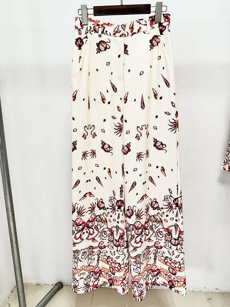 Early Spring Underwater World Printed Camisole Short Coat Trousers Three-Piece Sets - Image 7