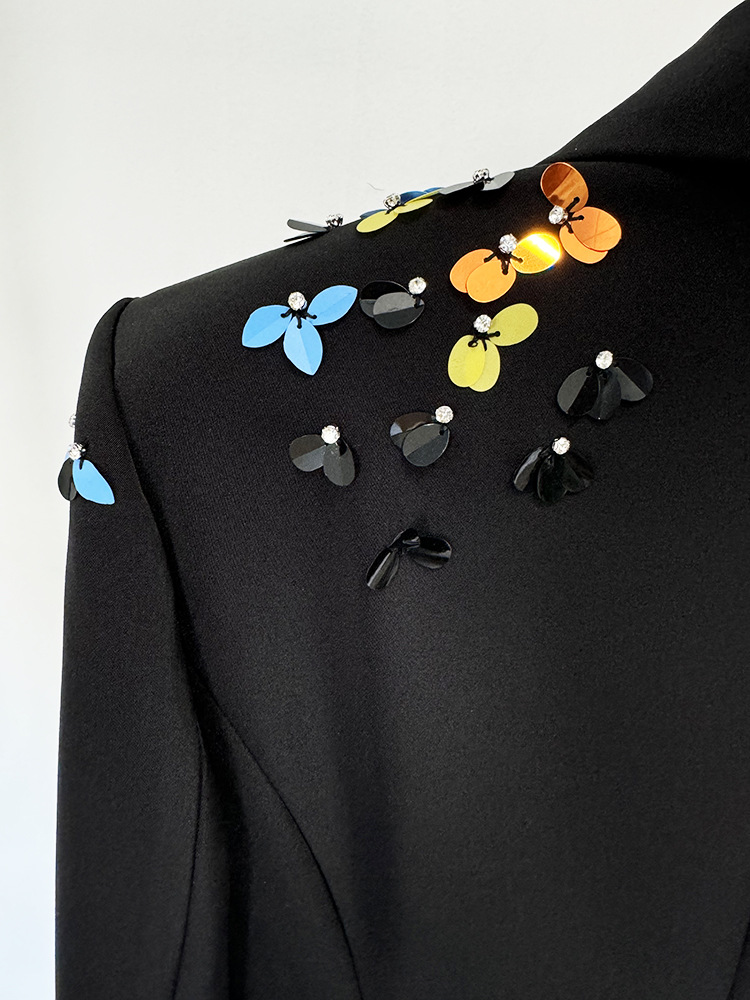 Star Color Sequ One Button Work Pant Suit Two Pieces Set - Image 7