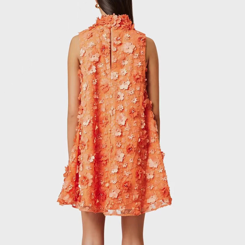 Beads Sleeveless Short Three Dimensional Floral Tulle Tutu Dress - Image 2