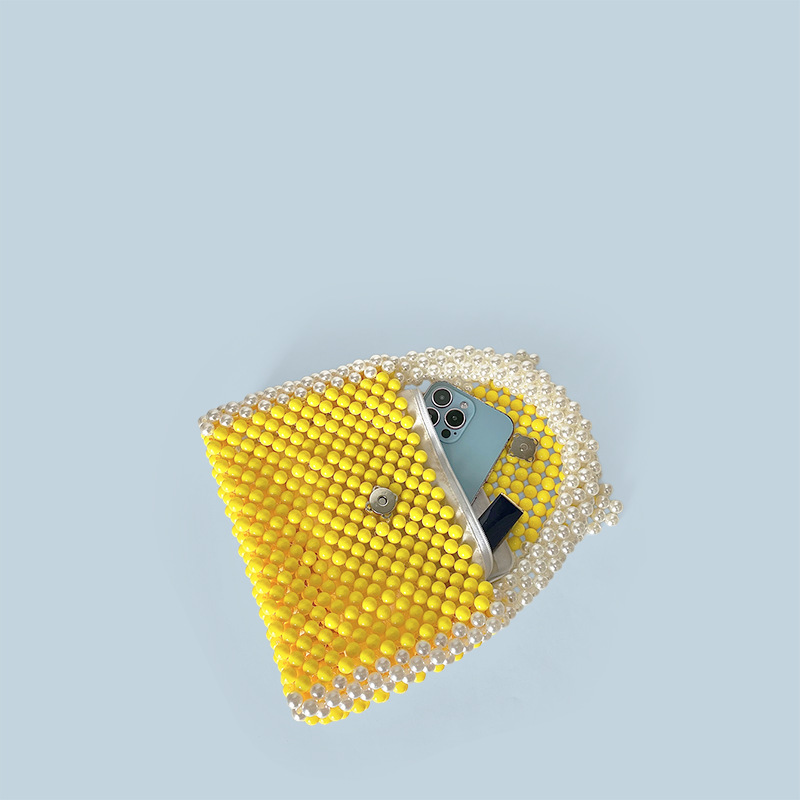 Advanced Texture Box Yellow Small Square Bag All Match Hand Made Retro Handbag - Image 3