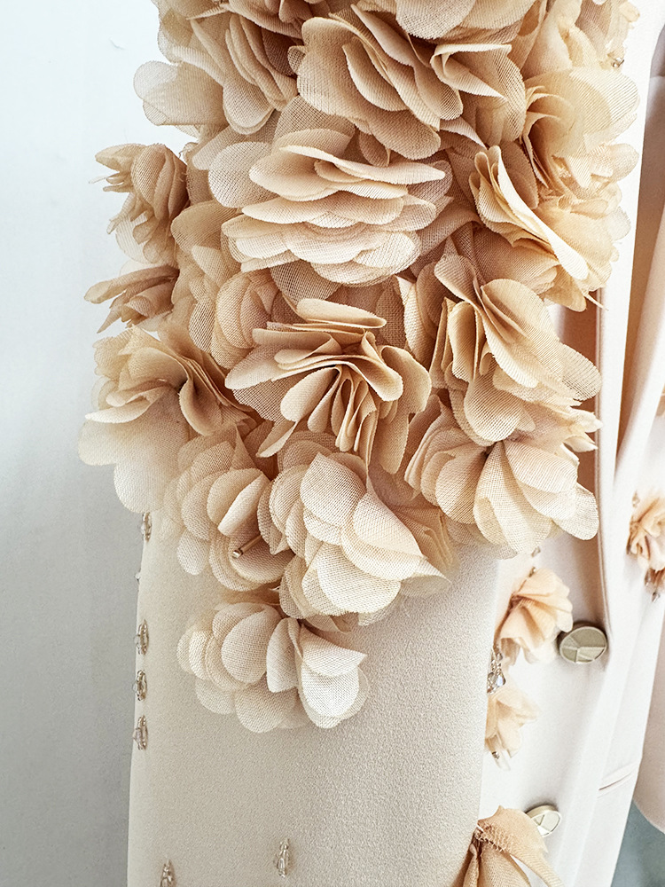 Heavy Industry Beads Three Dimensional Floral Green Fruit Collar Dress Formal Dress - Image 9