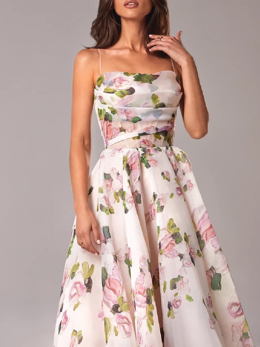Tube Top Sleeveless Printed Large Swing Dress - Image 4