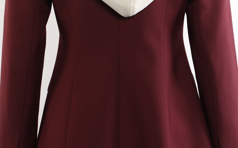 Irregular Asymmetric Stitching Faux Two Piece Hooded Mid Length Blazer Top - Image 11