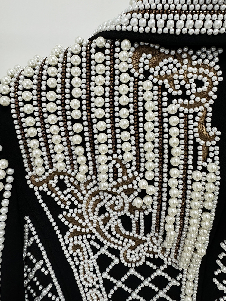 Early Spring Star Luxury Machine Embroidery Beads Rhinestones Short Coat Jacket - Image 6